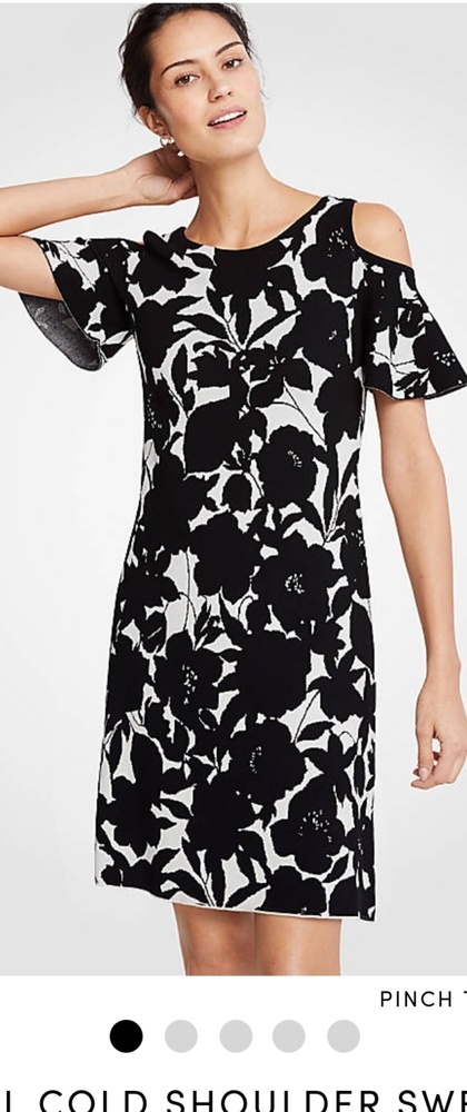 Floral cold shoulder sweater dress